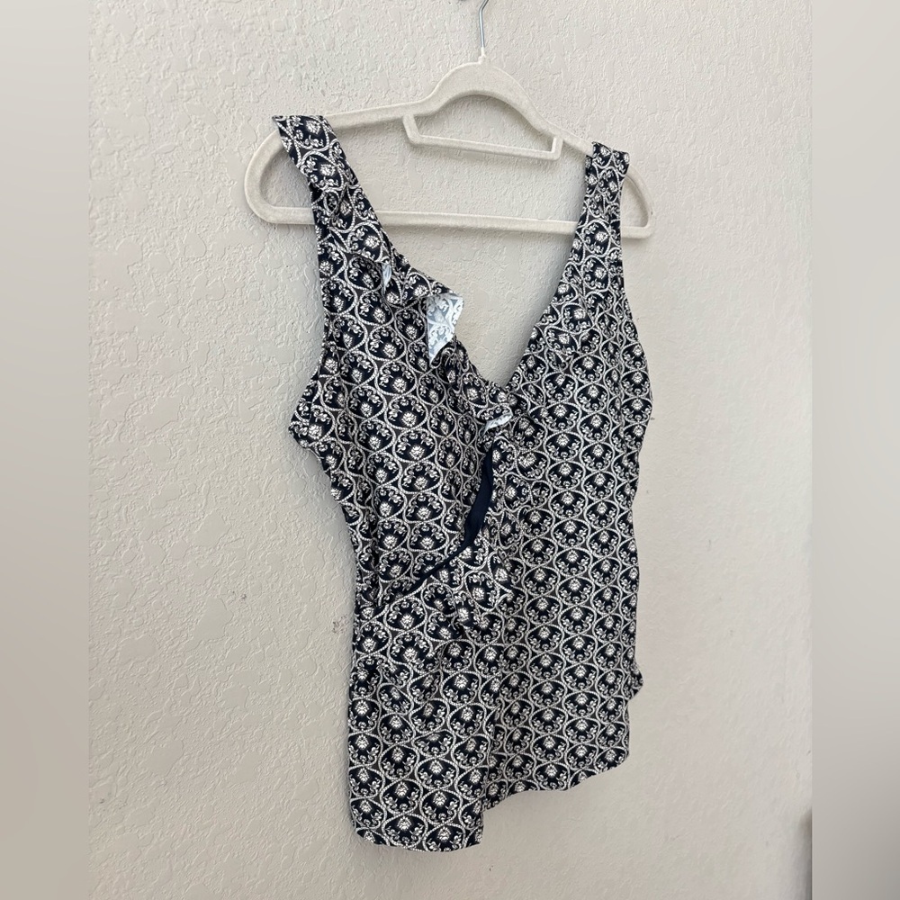 Niptuck ruffle Navy Tankini Size 12 - Picture 2 of 4